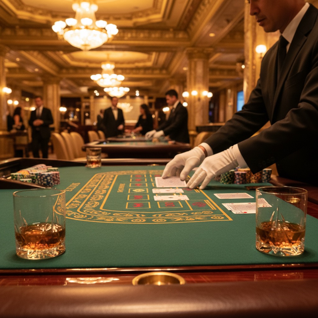 Live baccarat dealer